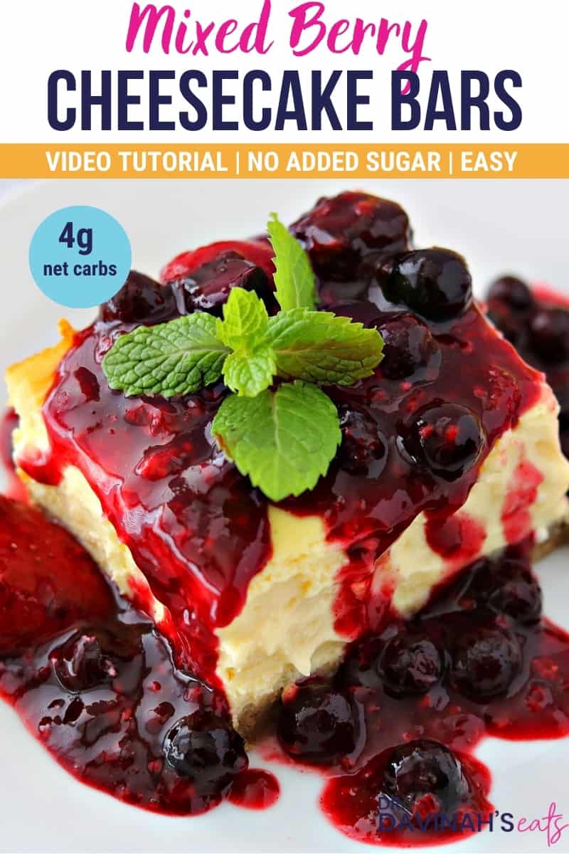 pinterest image for keto mixed berry cheesecake
