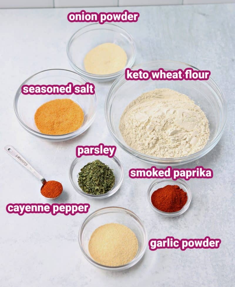 ingredients and spices for keto breading