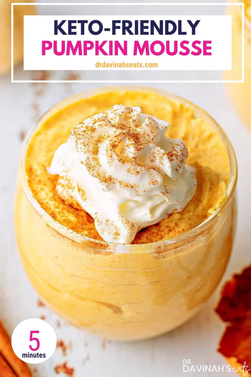 pinterest image for 5 minute keto pumpkin mousse recipe