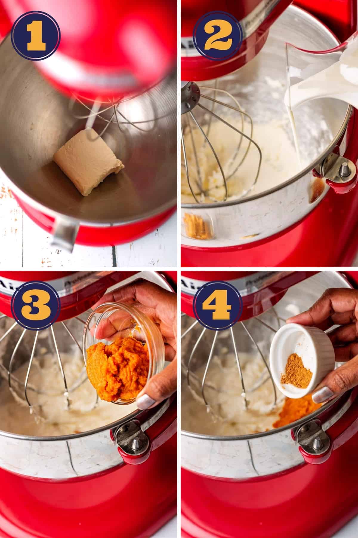 photo collage showing how to make keto pumpkin mousse