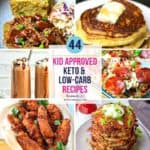 collage of six family friendly and kid keto approved recipes