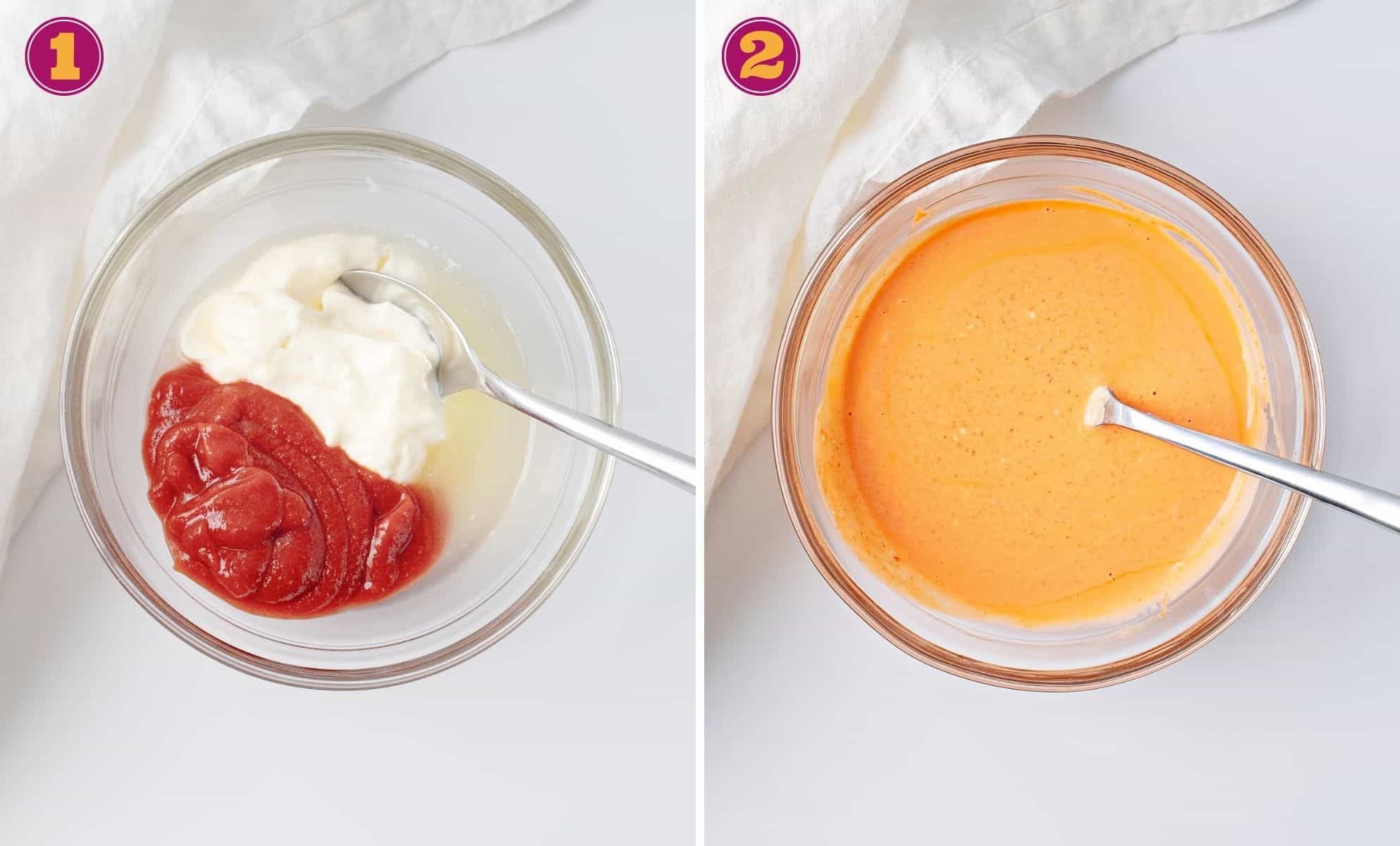 photo collage for how to make spicy mayo