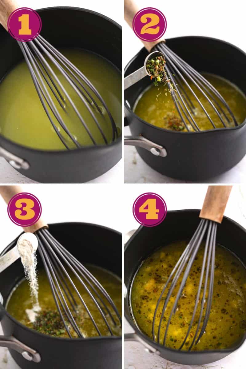 photo collage for how to make keto gravy in four steps