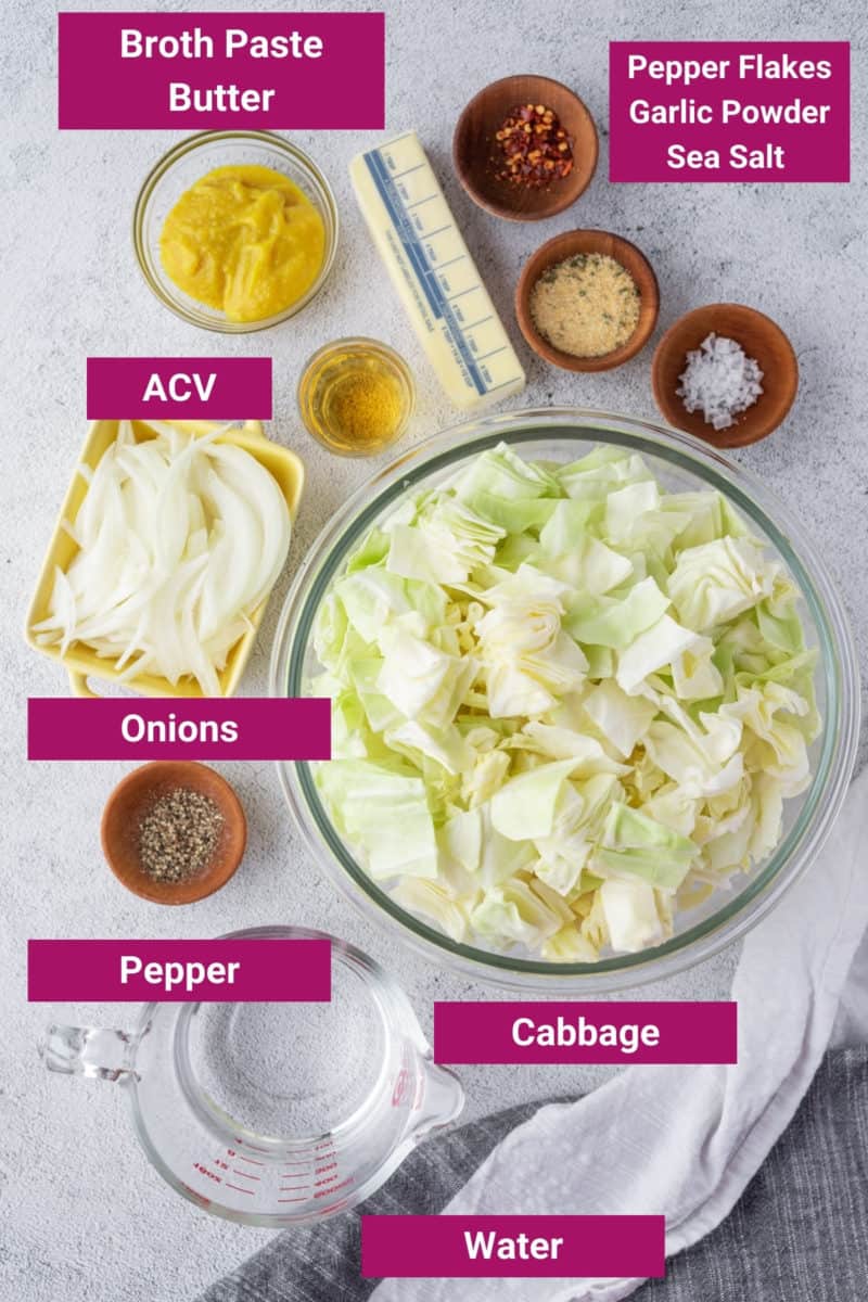 ingredients needed to make instant pot cabbage