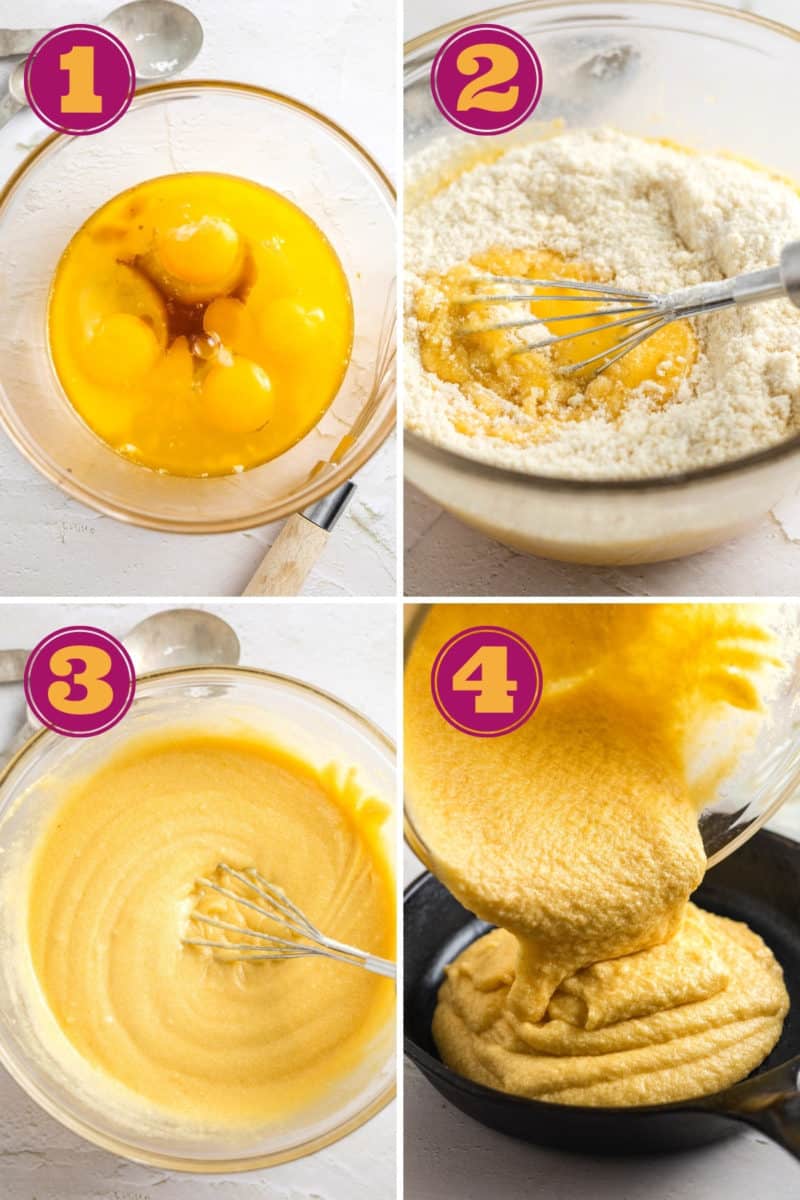 photo tutorial for how to make keto cornbread