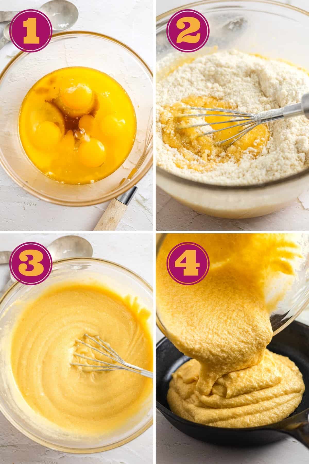 step-by-step instructions for how to make keto cornbread mix and then almond flour cornbread with simple ingredients
