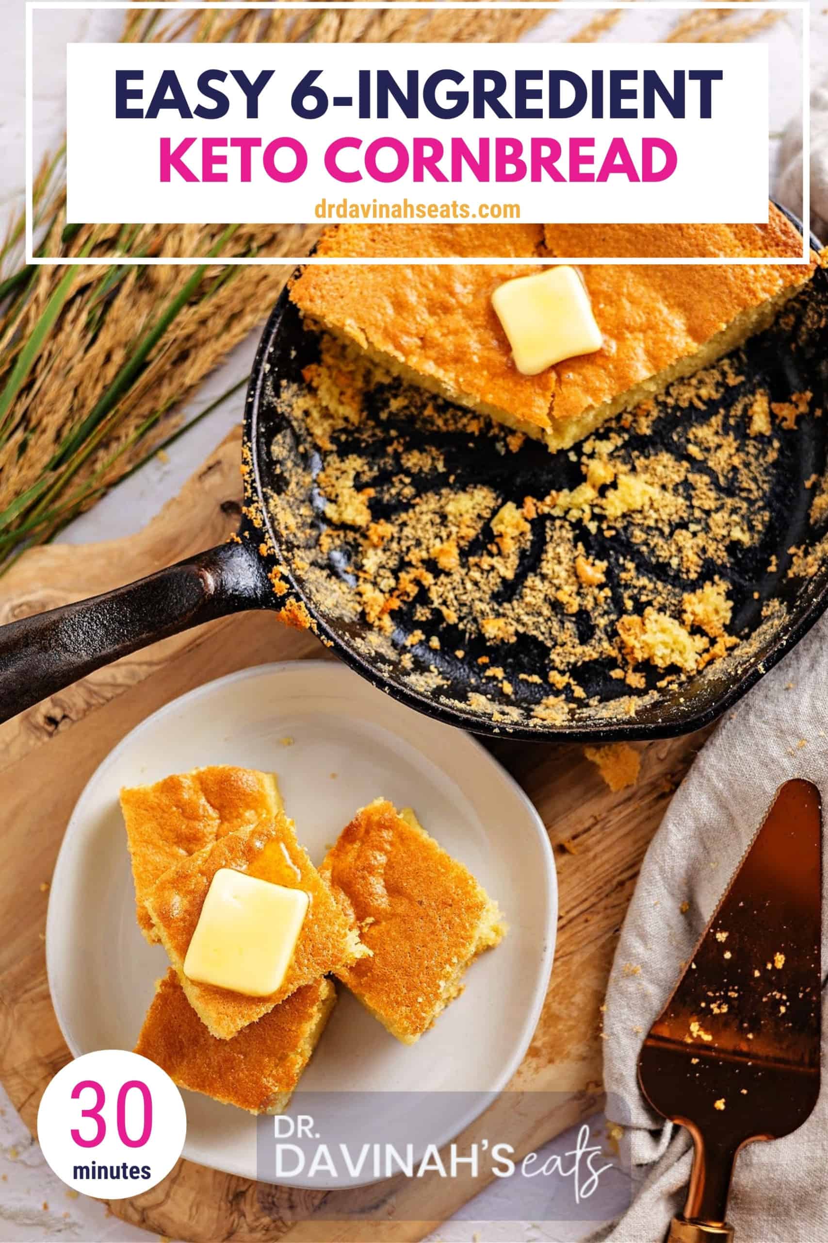 Keto Cornbread Recipe [+VIDEO] Dr. Davinah's Eats