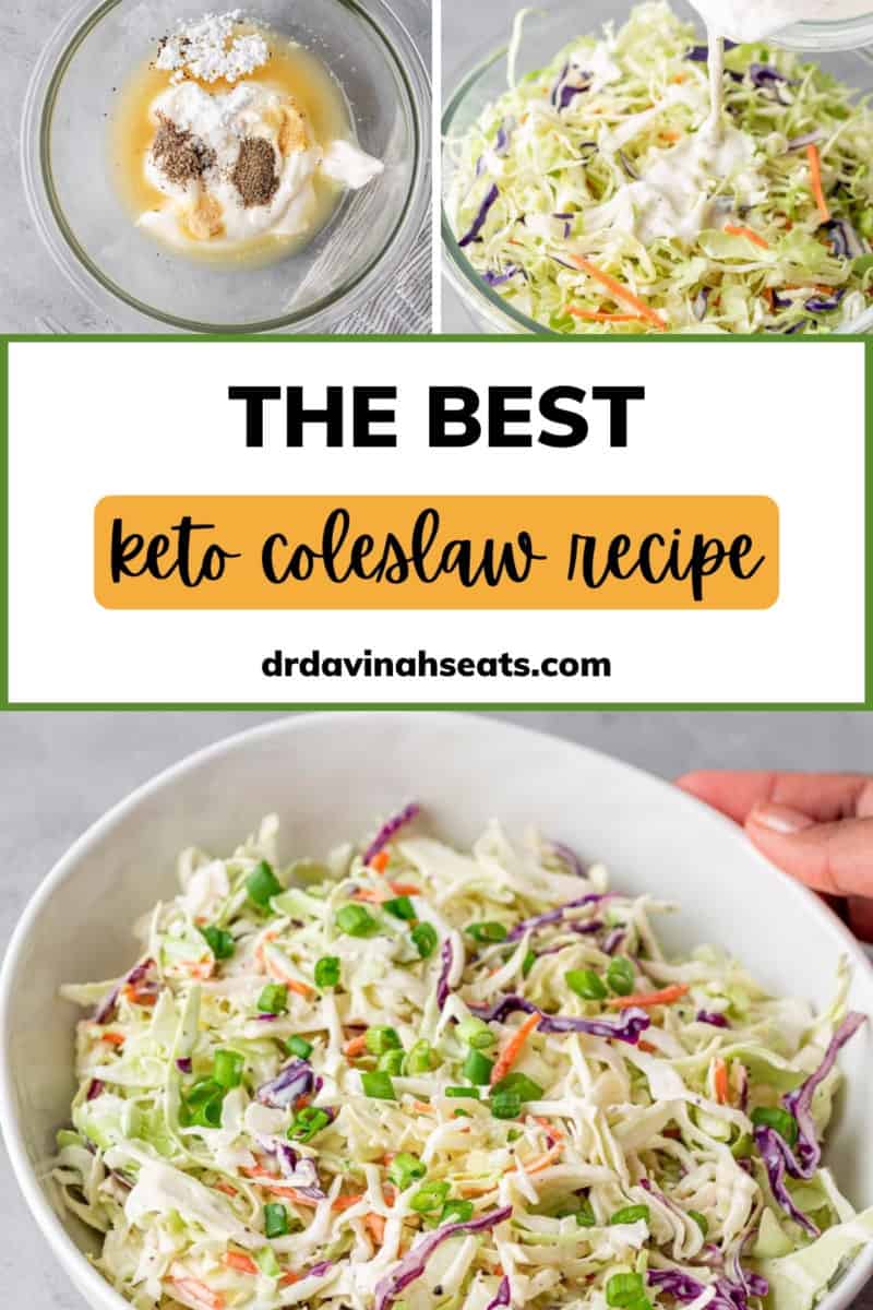 pinterest image for the best keto coleslaw recipe