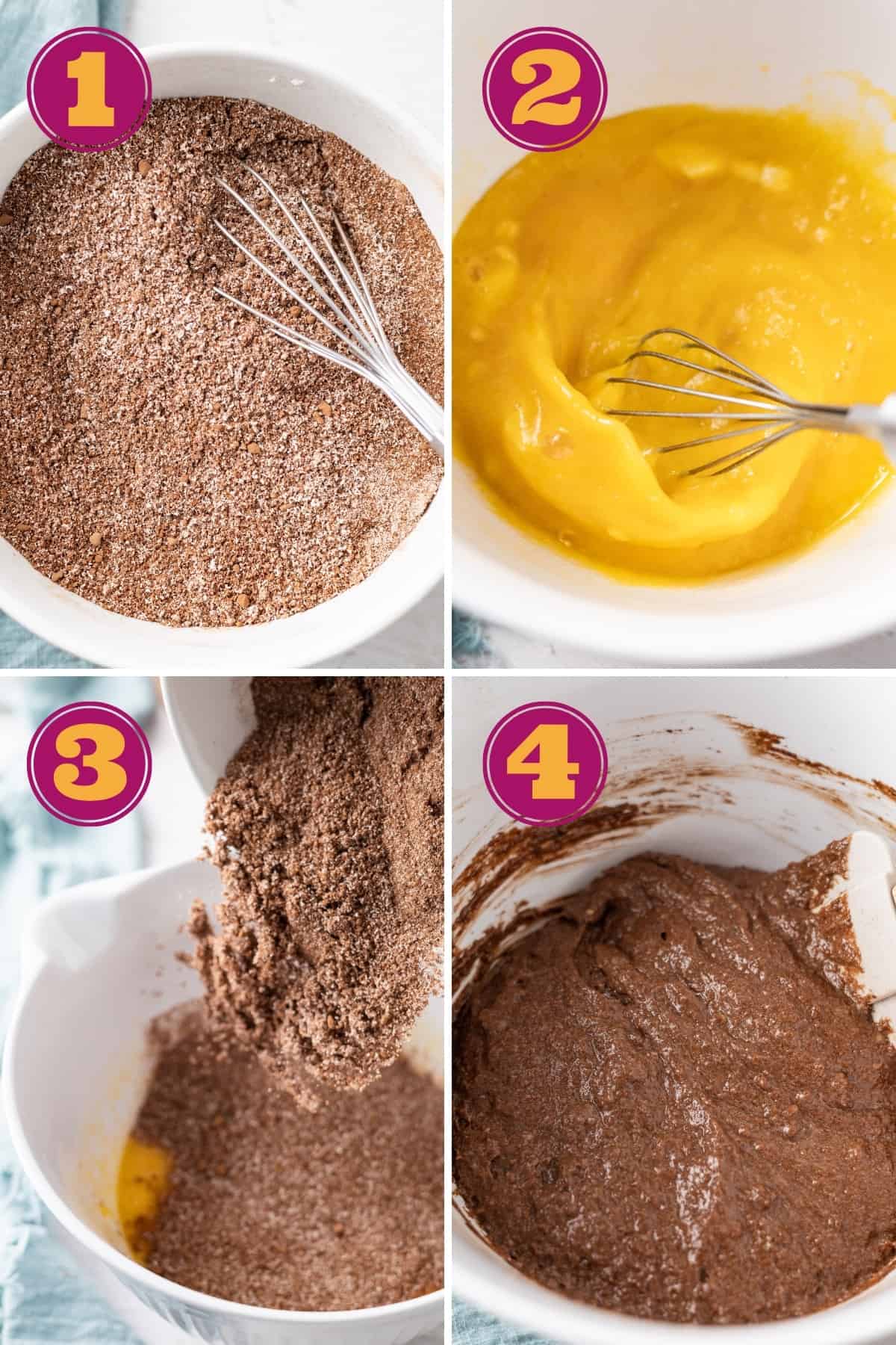 photo collage showing how to make brownies with almond flour