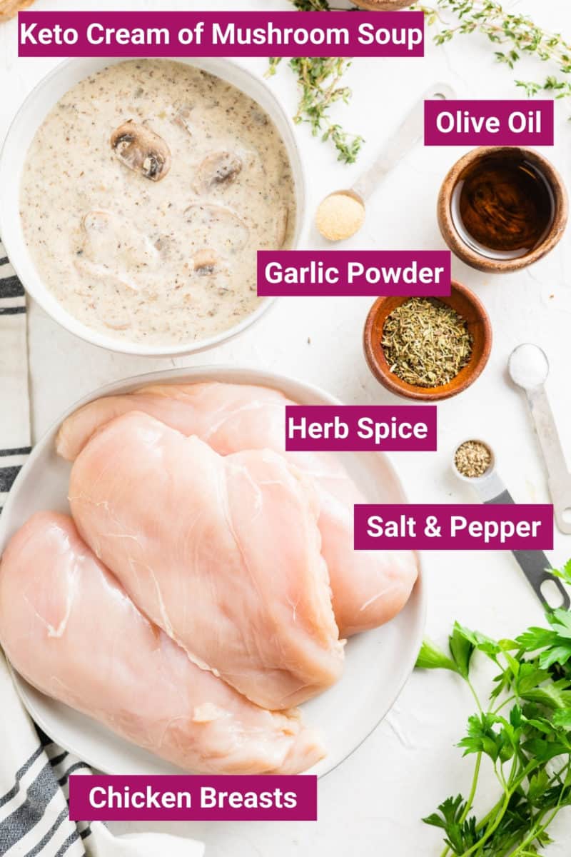 ingredients needed to make cream of mushroom chicken recipe