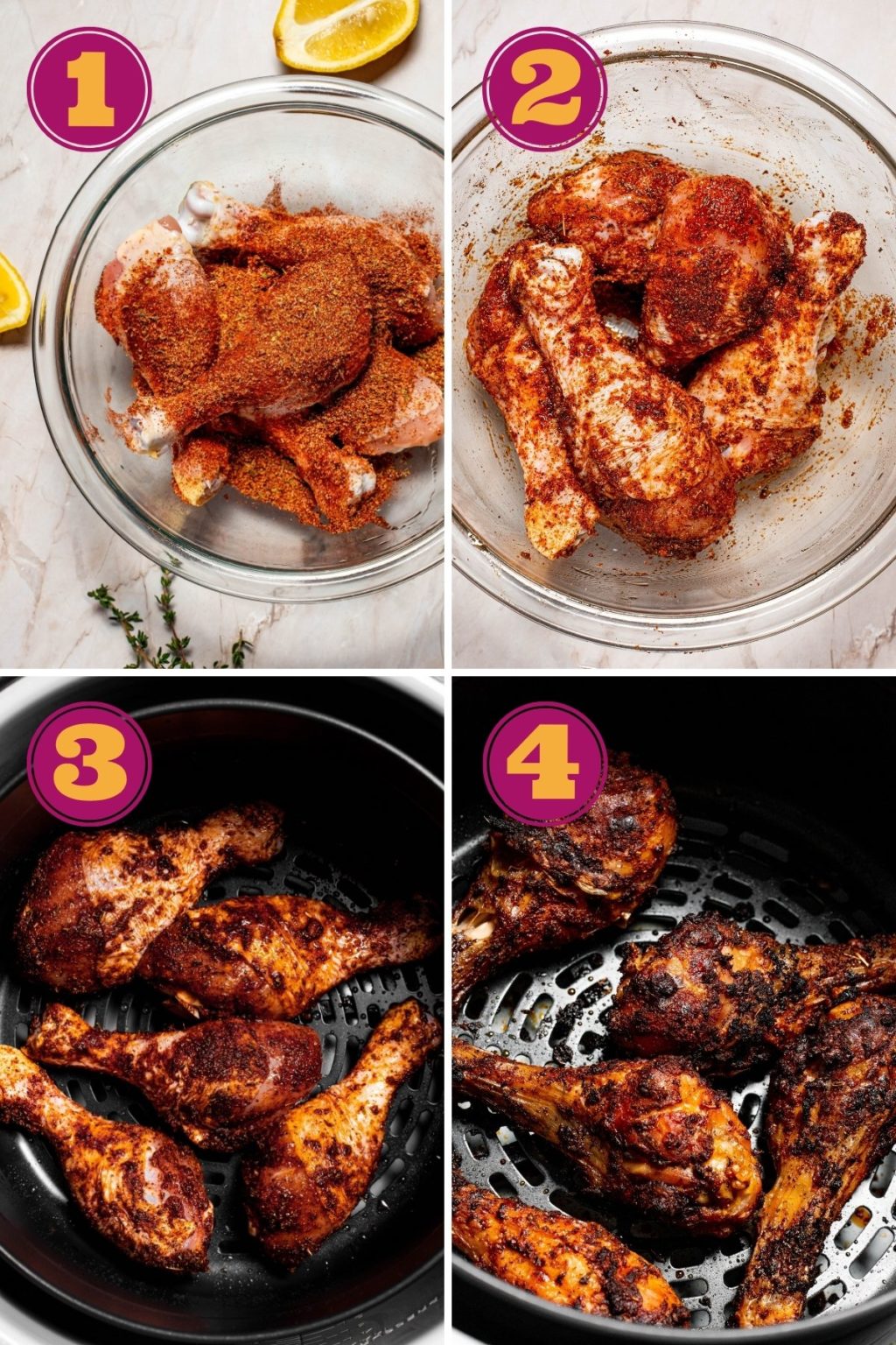 Air Fryer Dry Rub Chicken Drumsticks Dr. Davinah's Eats