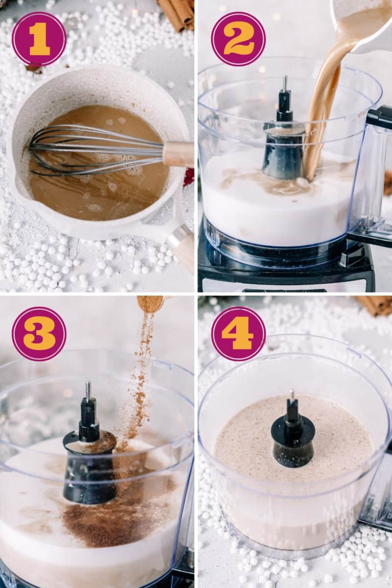 a photo tutorial for how to make Keto Coquito without eggs
