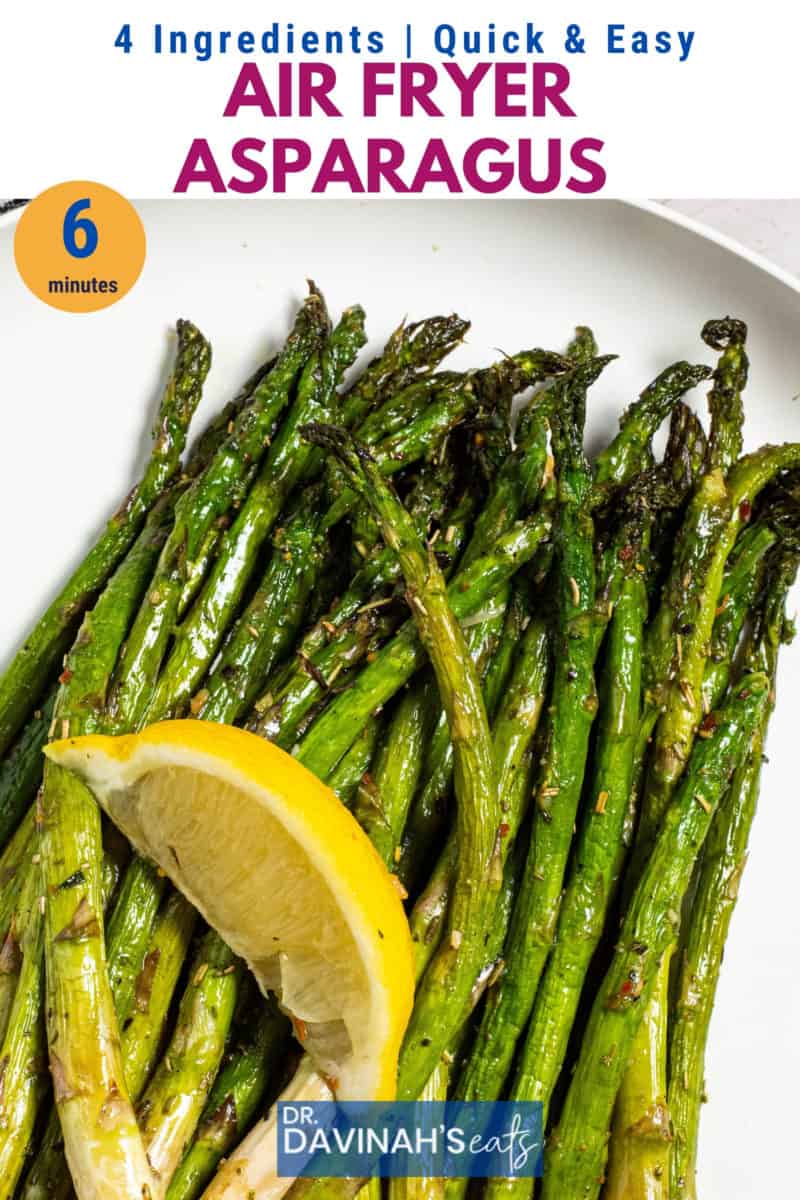 pinterest image for air fryer asparagus in the ninja foodi