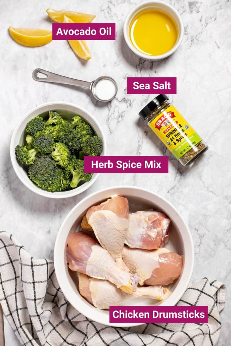 ingredients needed to roast chicken legs in an air fryer