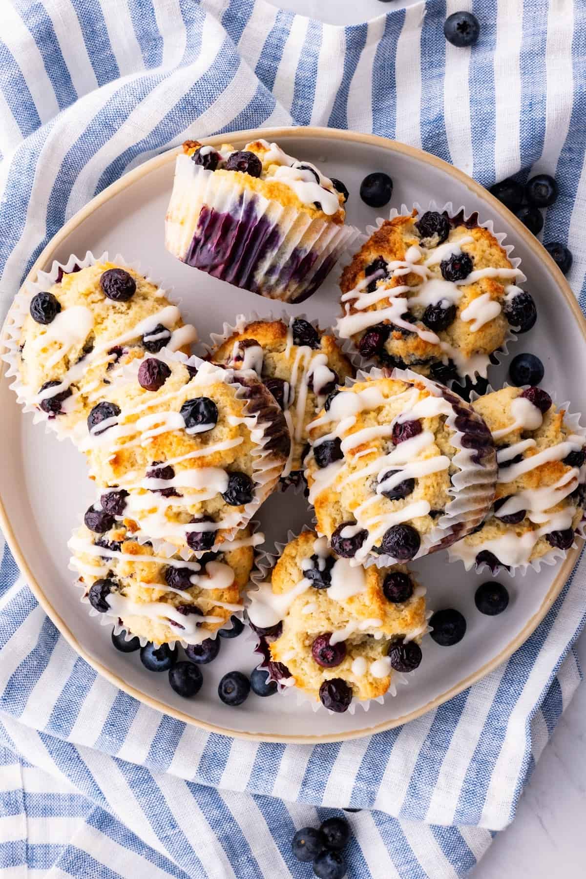 blueberry muffins on a plate