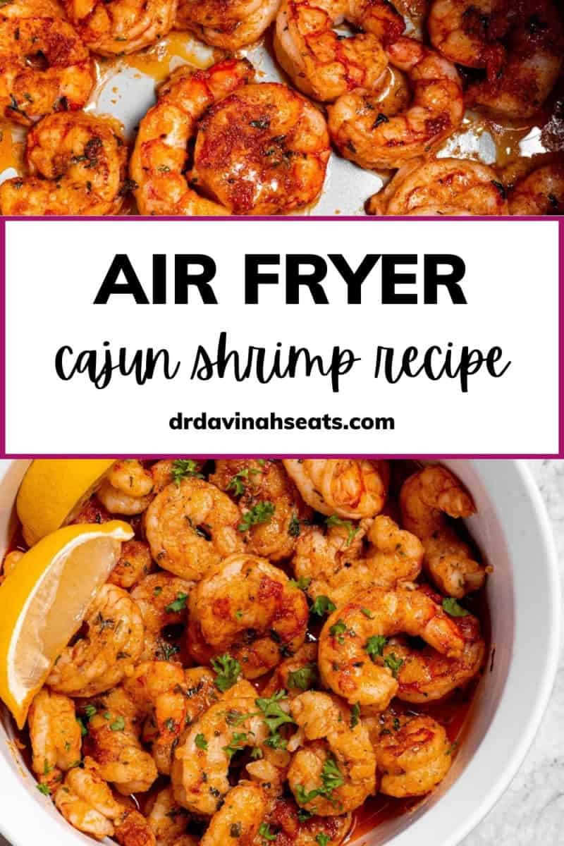 pin image for air fryer cajun shrimp recipe