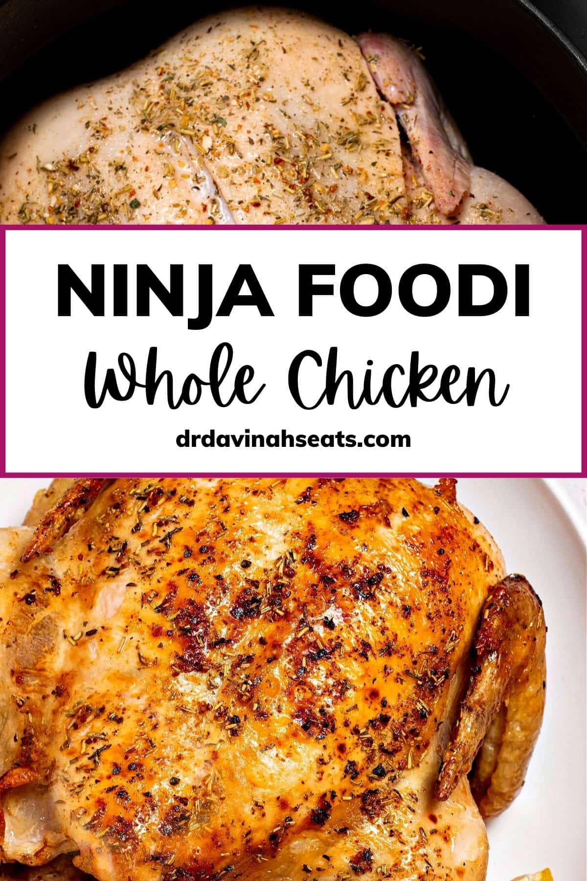 Air Fryer Roasted Whole Chicken Recipe | Dr. Davinah's Eats