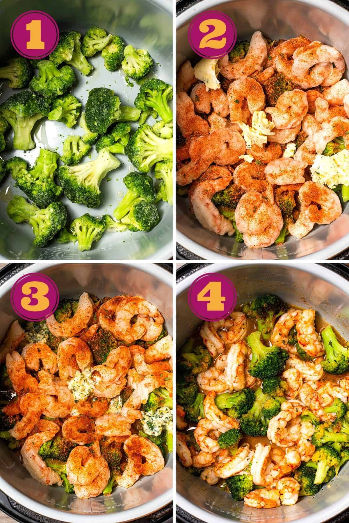 steps to make delicious Air Fryer Frozen Cajun Shrimp & Broccoli dish in the Ninja Foodi
