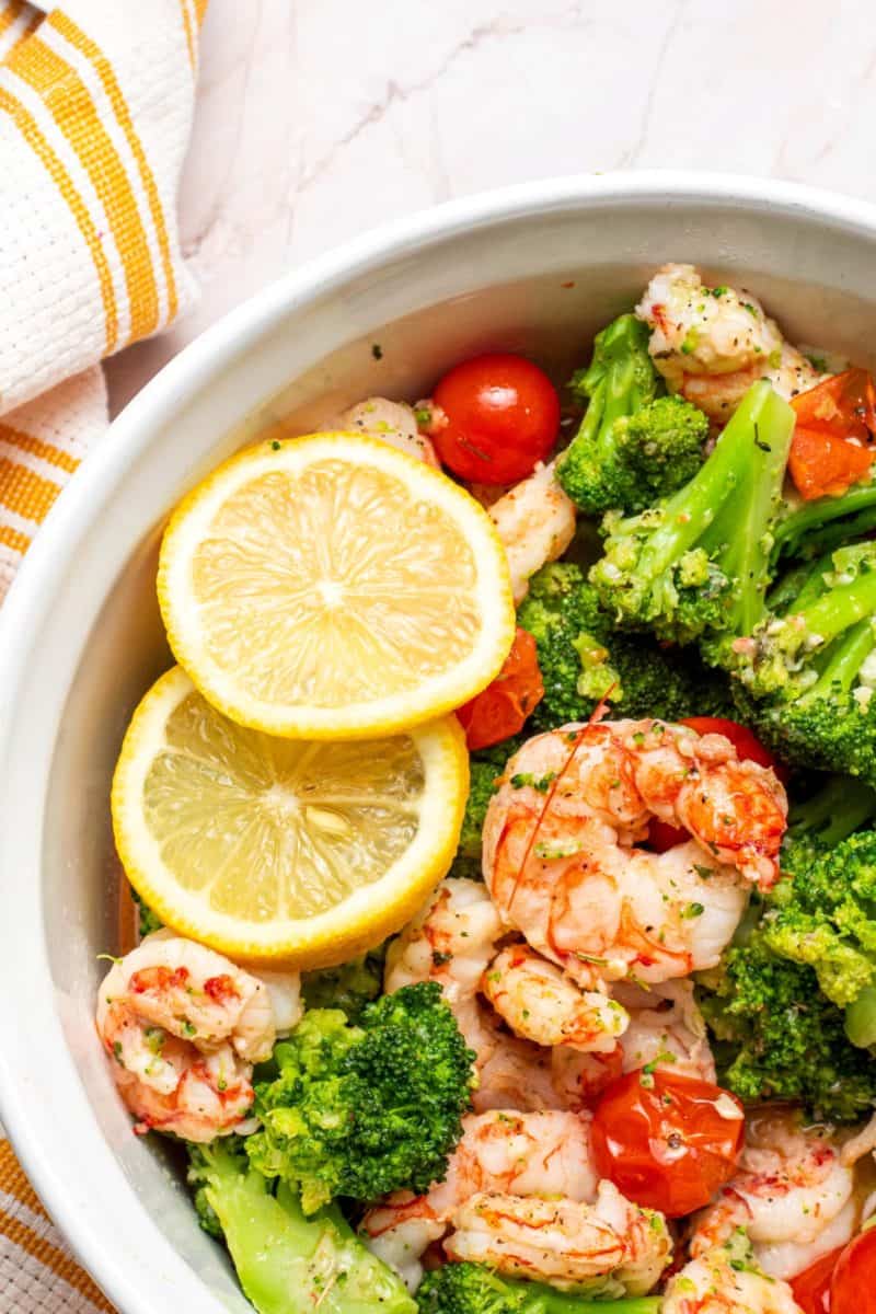 Air Fryer Garlic Butter Shrimp & Broccoli - Dr. Davinah's Eats