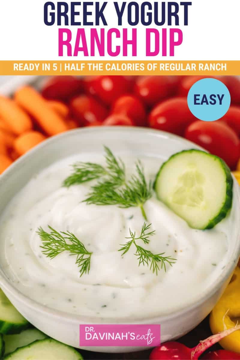 pinterest image for greek yogurt ranch dip