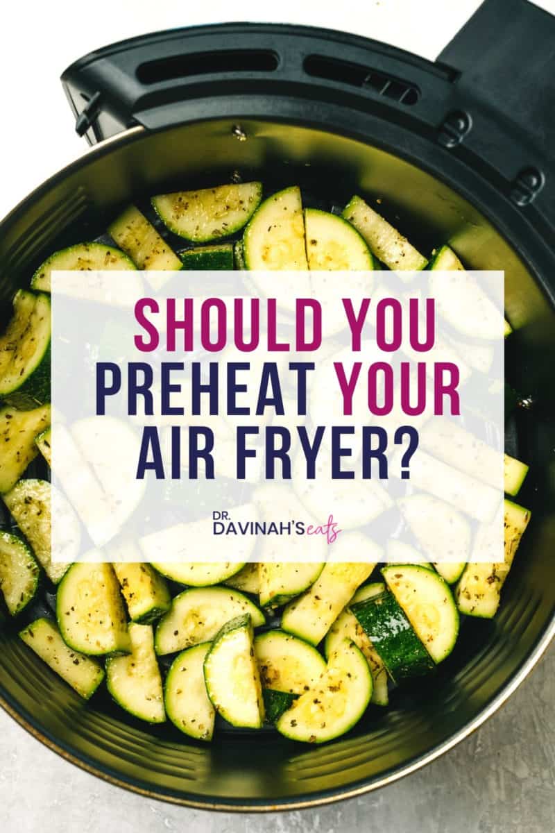 pinterest image for how to preheat an air fryer