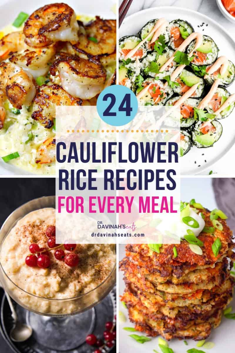 pinterest image for cauliflower rice recipes