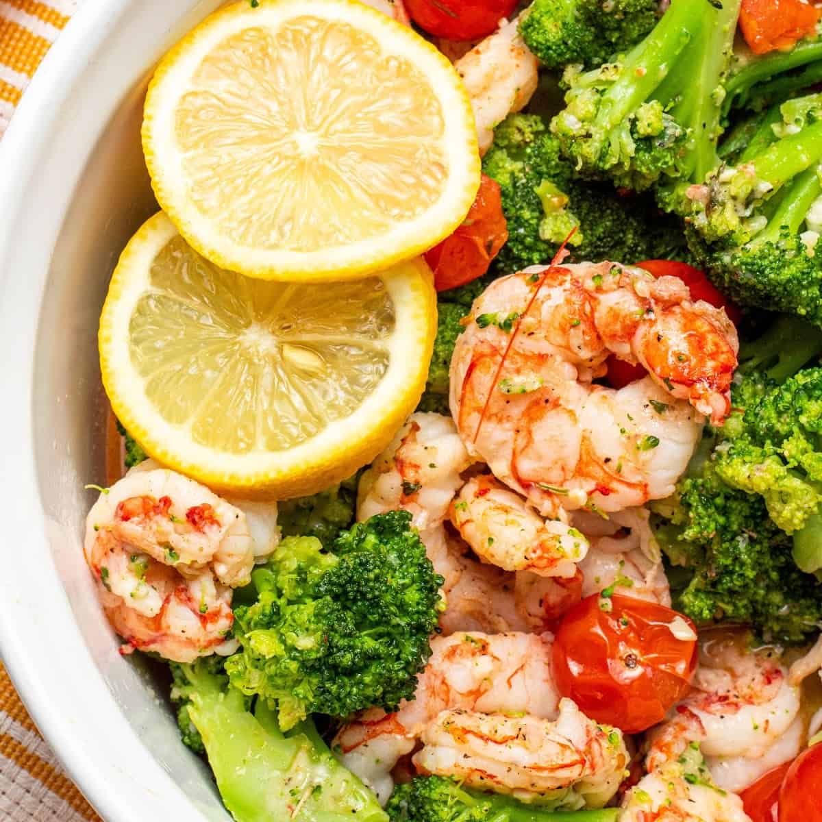 Air Fryer Garlic Butter Shrimp & Broccoli - Dr. Davinah's Eats