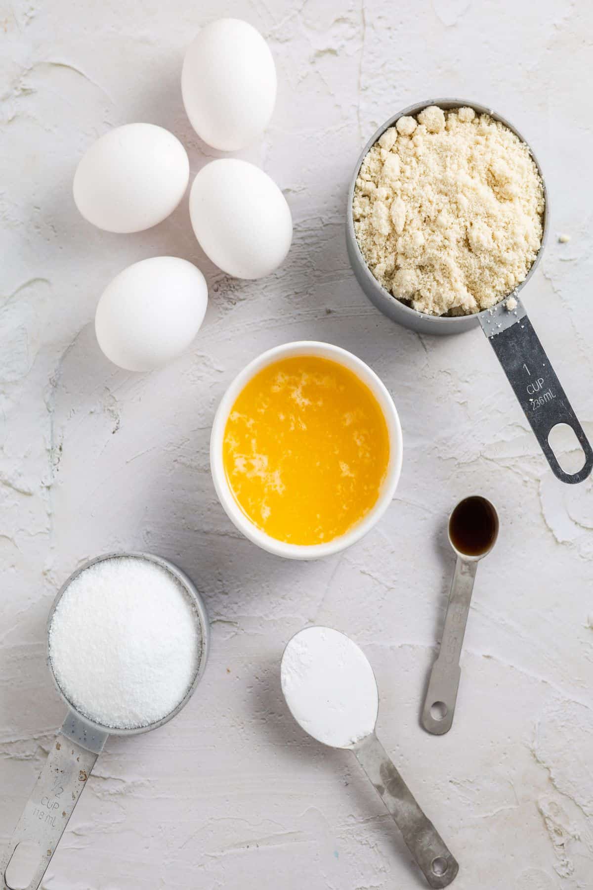 flour, eggs, salt, and vanilla on separate bowls and tbsp