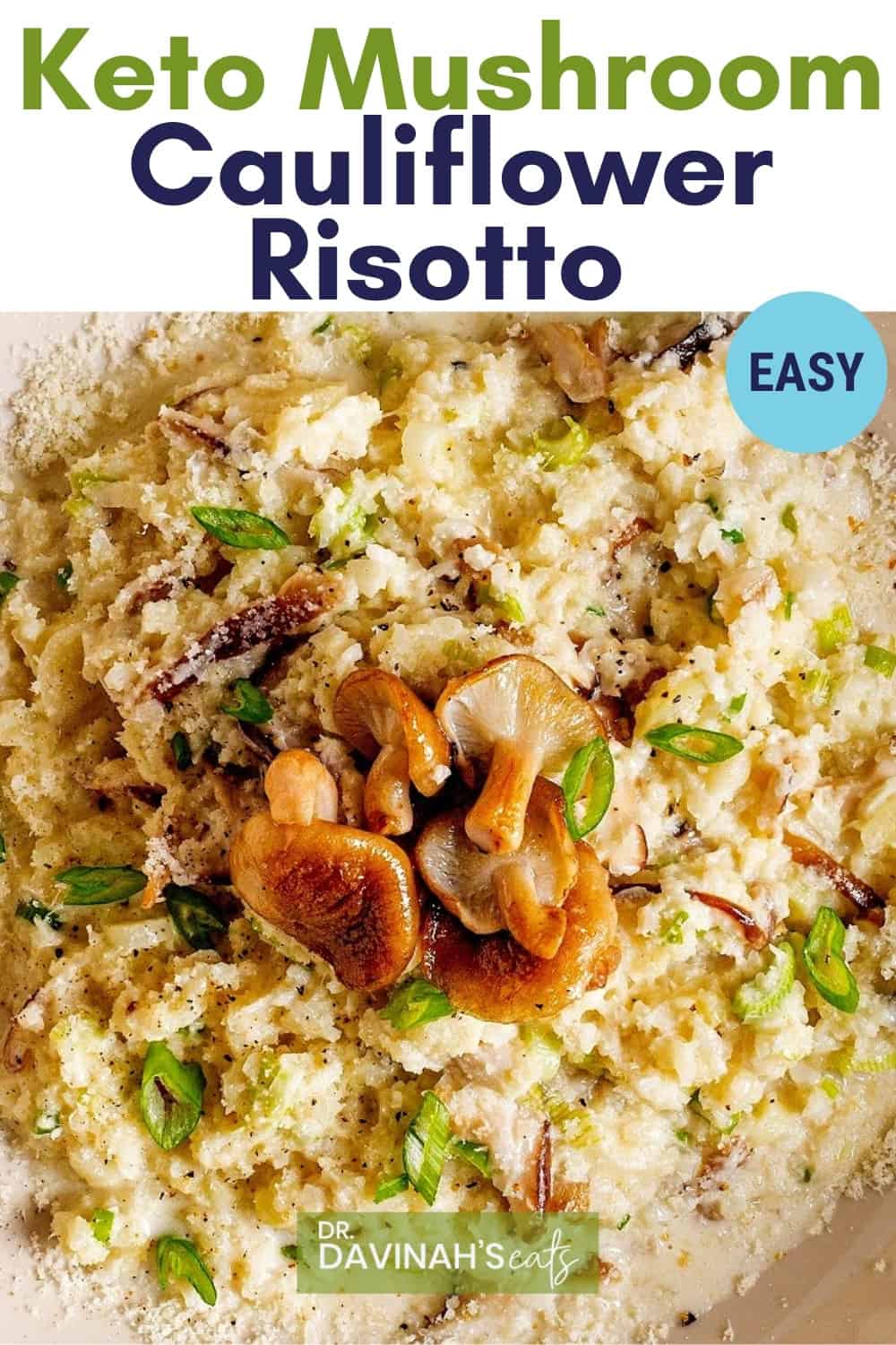Creamy Cauliflower Mushroom Risotto Recipe Dr. Davinah's Eats