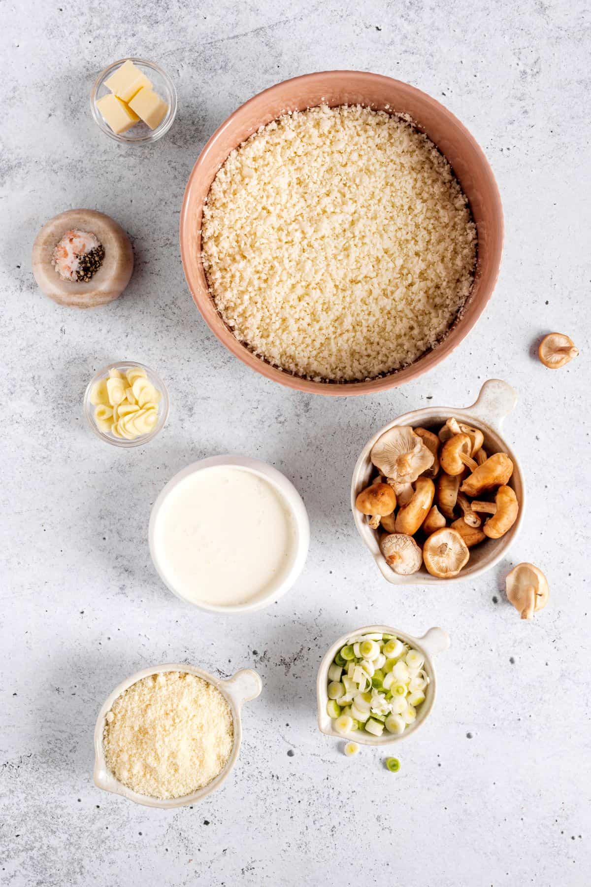 Keto Mushroom Risotto ingredients