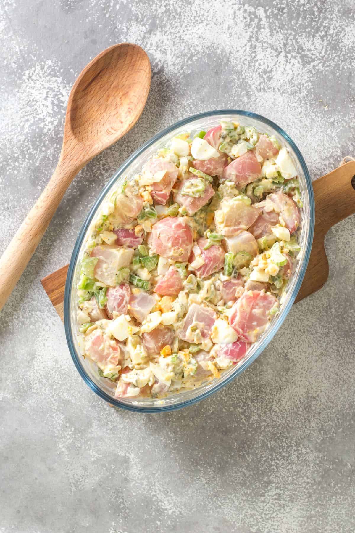 Keto Potato Salad in a large bowl