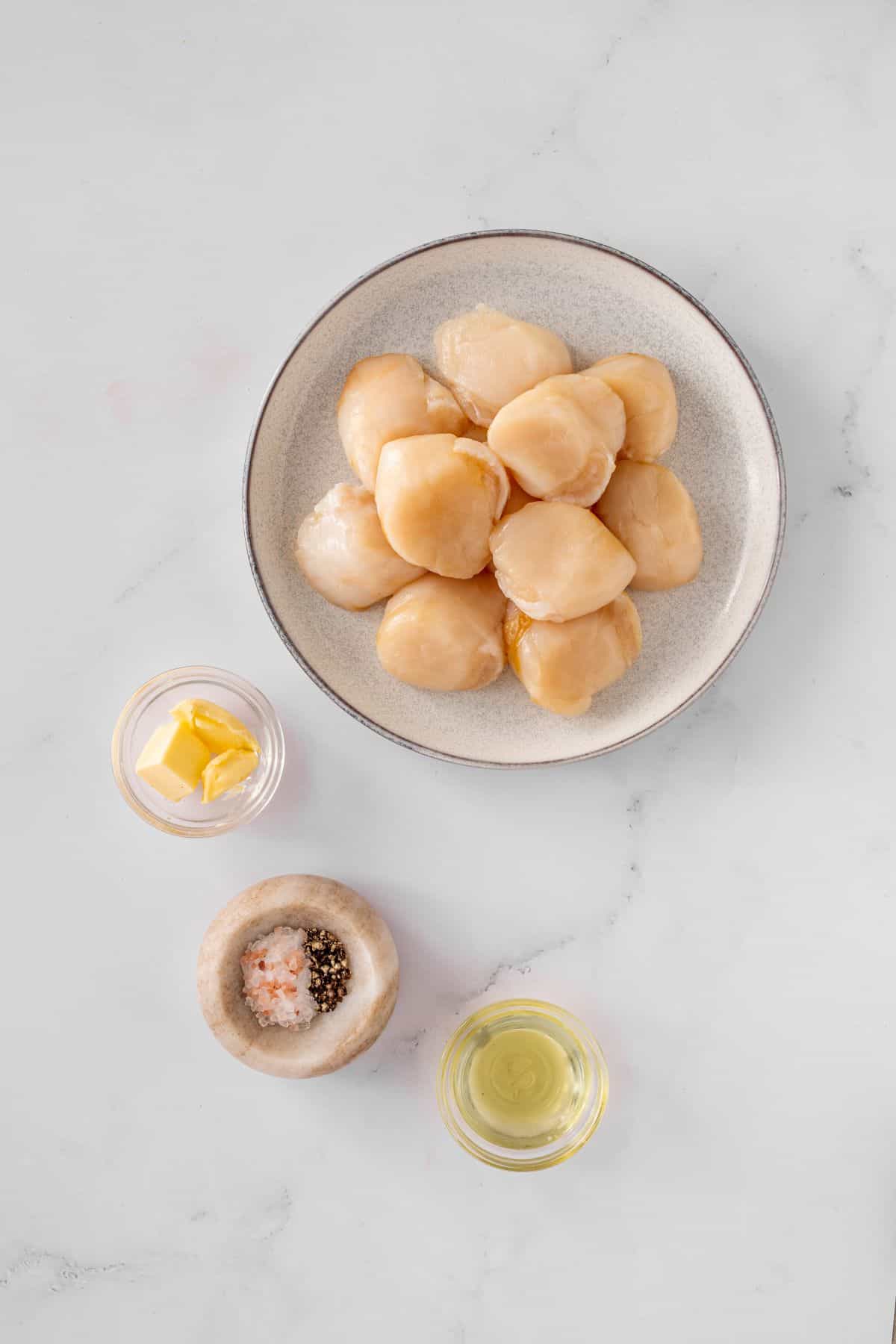 Seared Scallop Ingredients on the table
