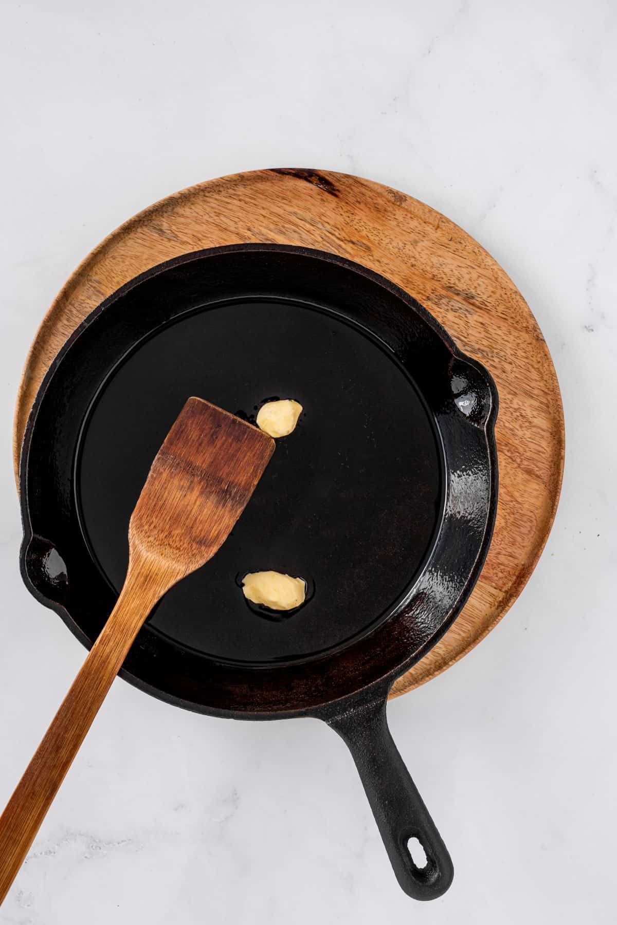 butter on a pan
