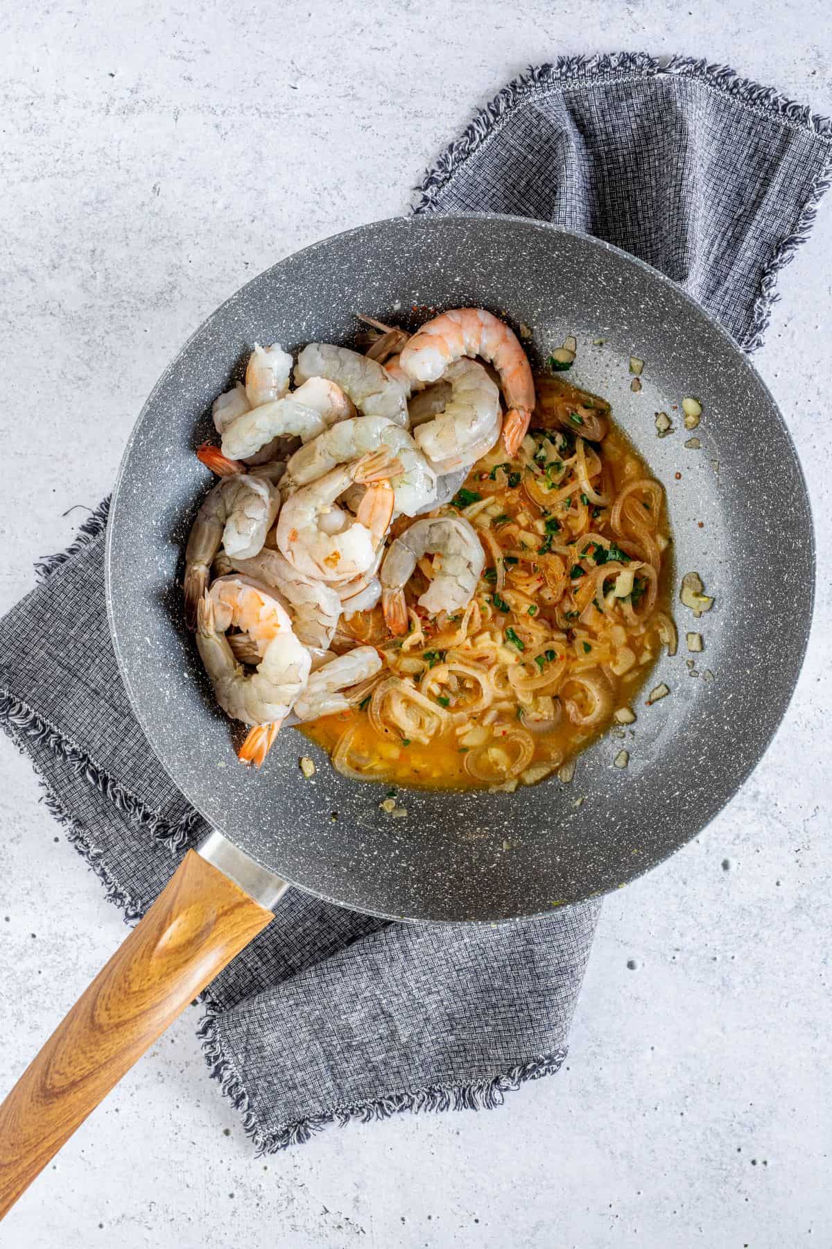 added shrimp on the scampi sauce