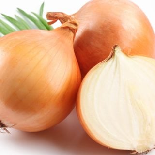 three yellow onions