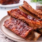 air fryer ribs on a plate