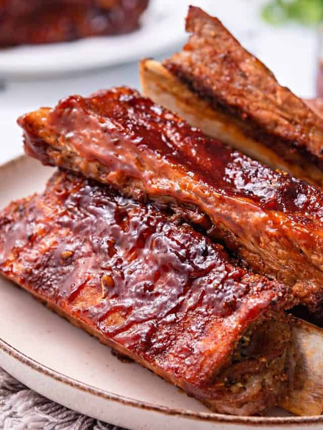 air fryer ribs on a plate