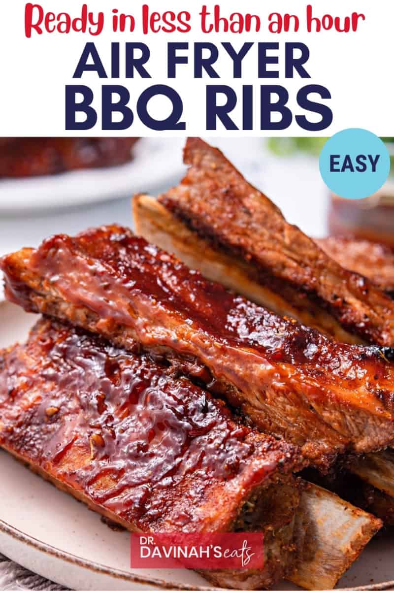 pinterest image for air fryer ribs