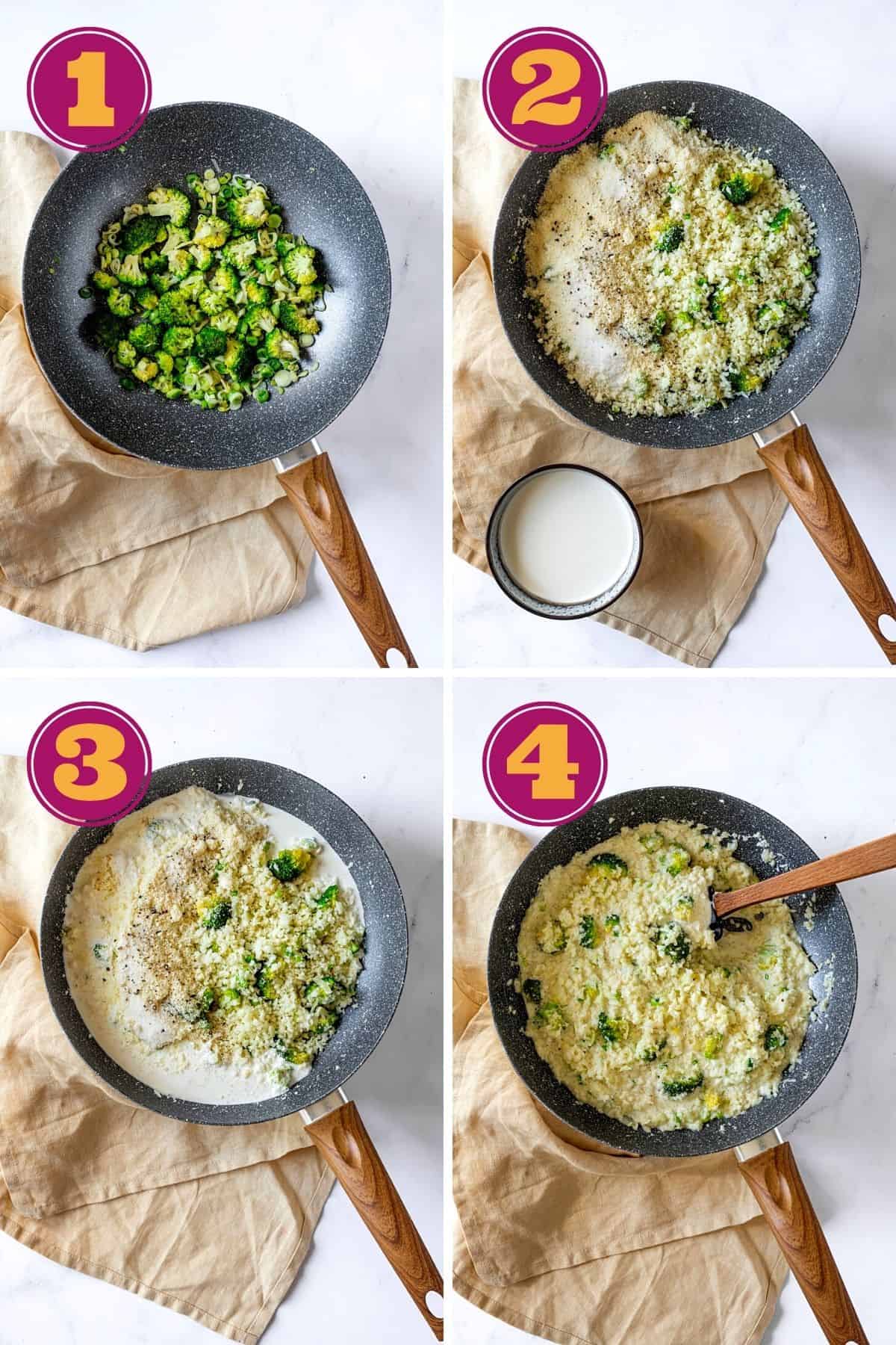 4 steps in making Cauliflower Rice Risotto