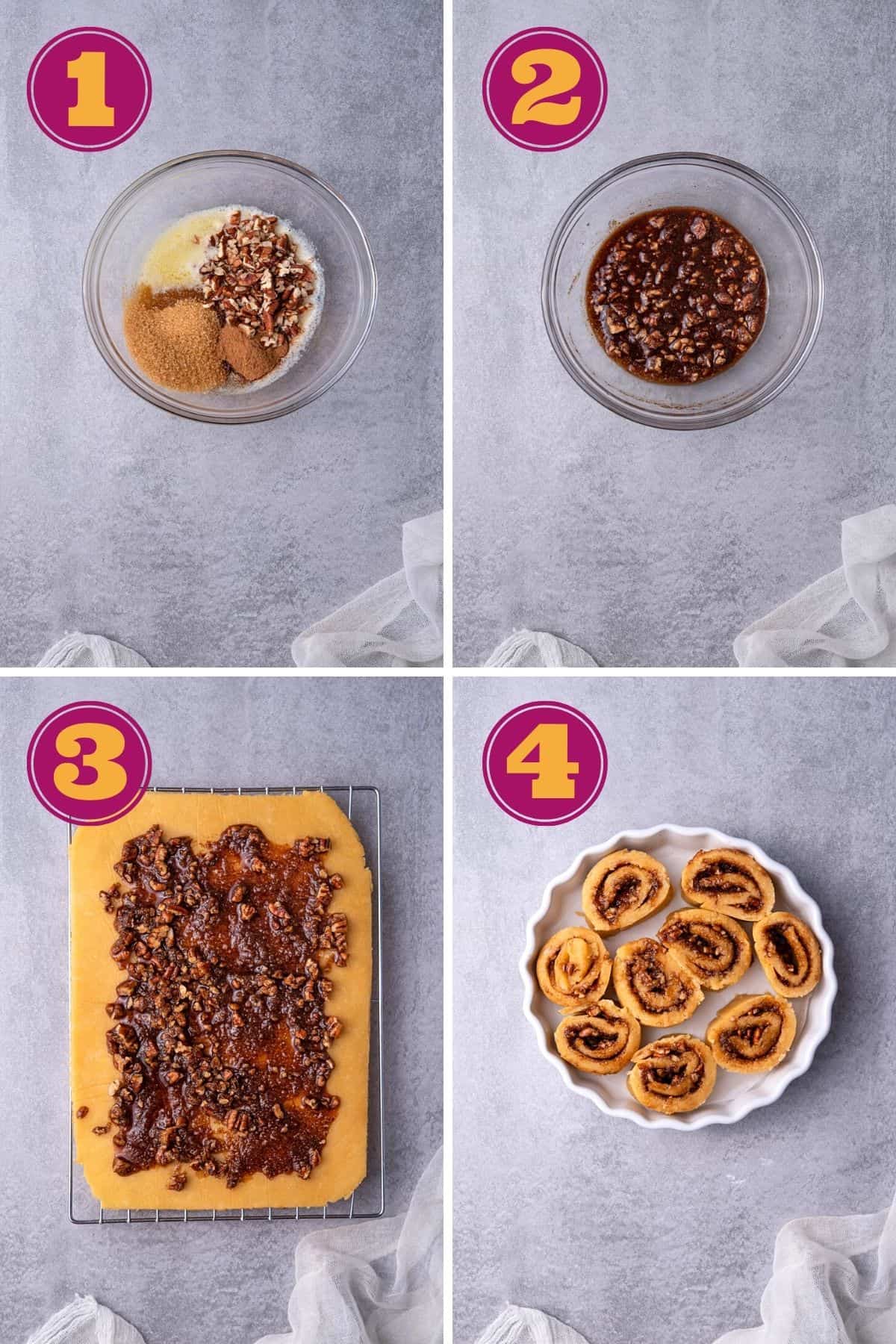 steps to make keto cinnamon rolls