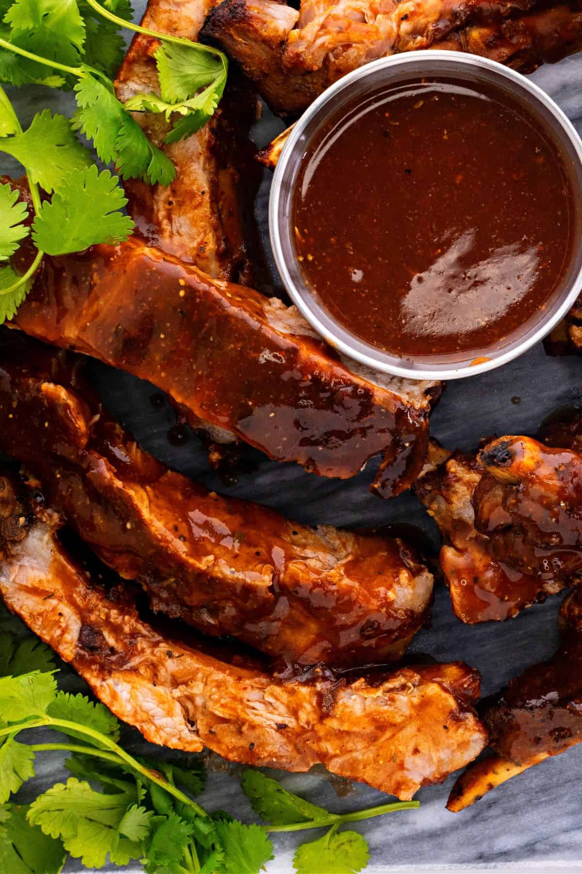 Fall off the Bone Ribs with sauce on the side