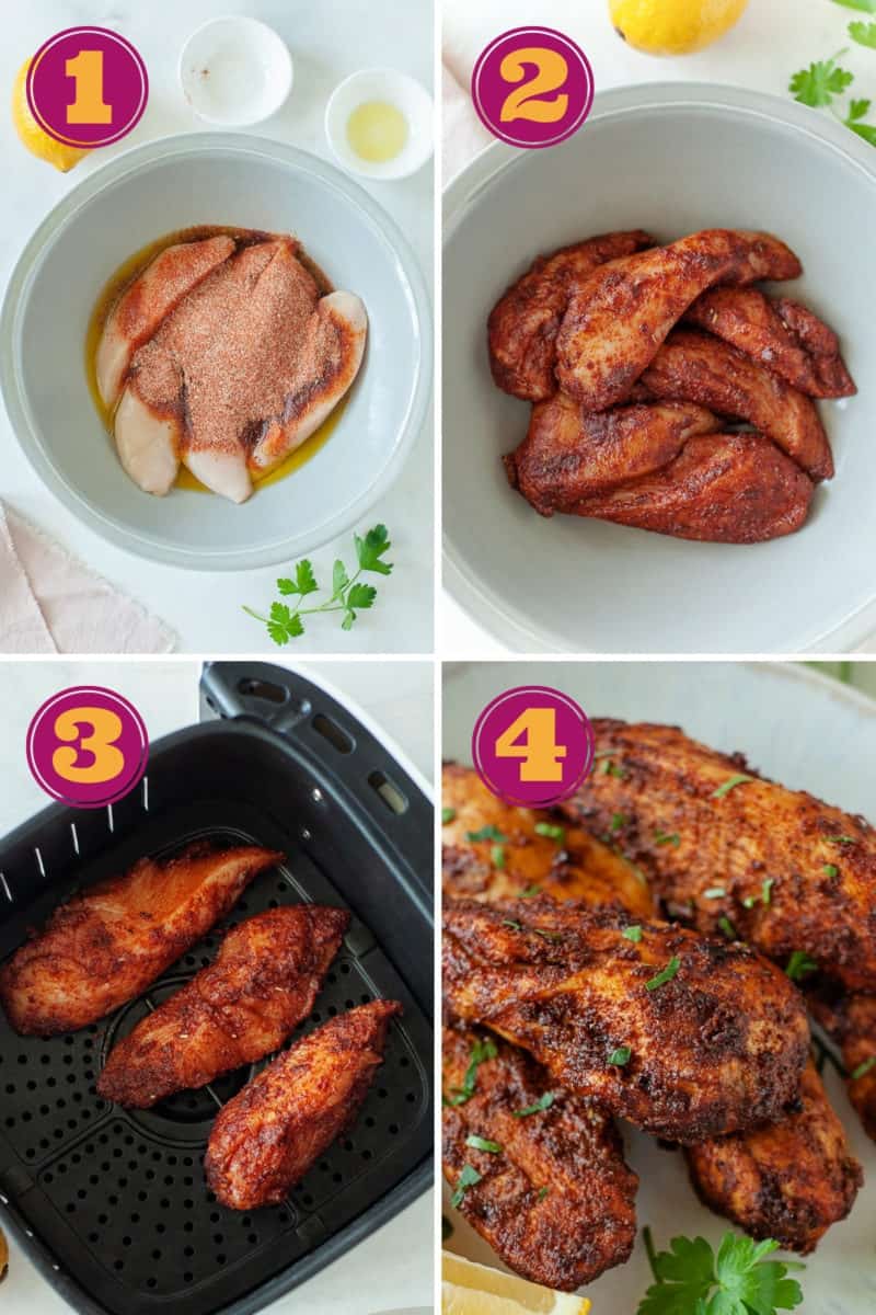 Air Fryer Chicken Tenders (No Breading) Dr. Davinah's Eats