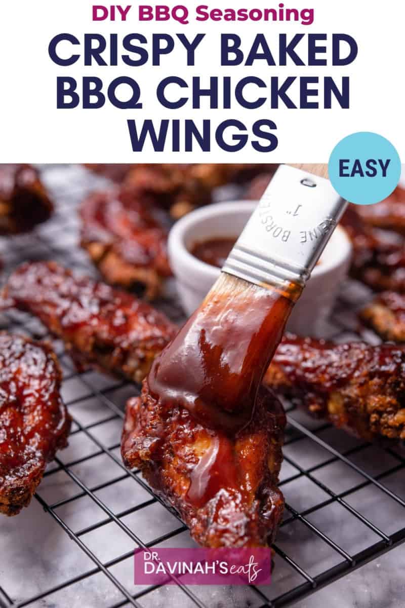 pinterest image for baked bbq chicken wings