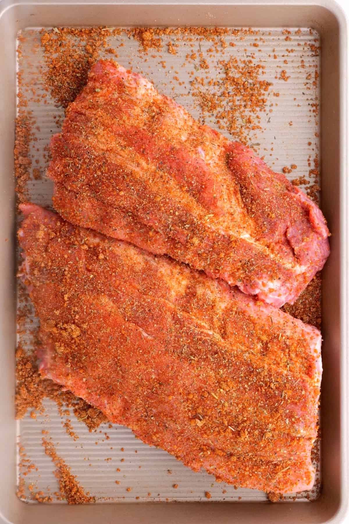 fall off the bone ribs with bbq seasoning on top