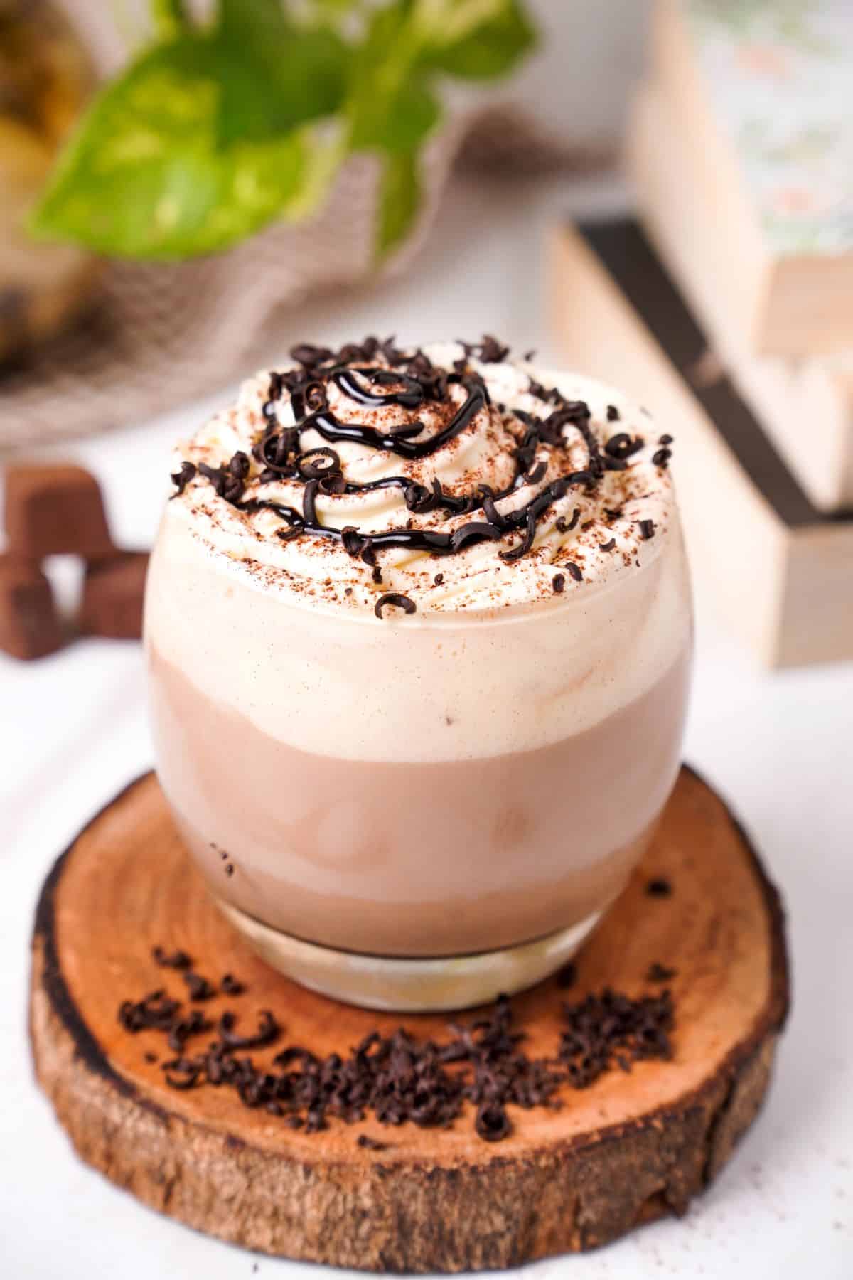 Sugar-free Hot Chocolate on a glass