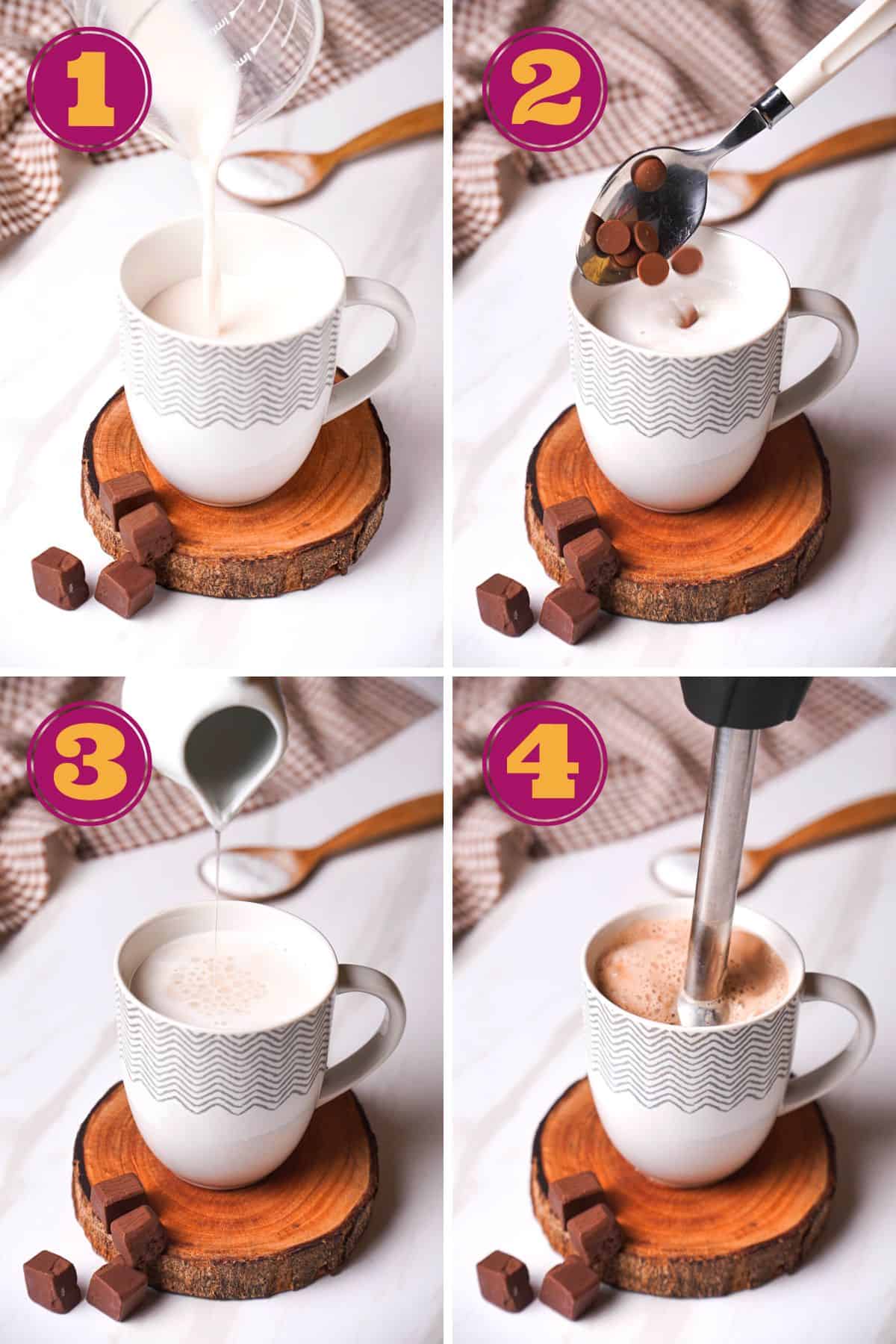 step-by-step instructions for how to make Sugar-free keto Hot Chocolate