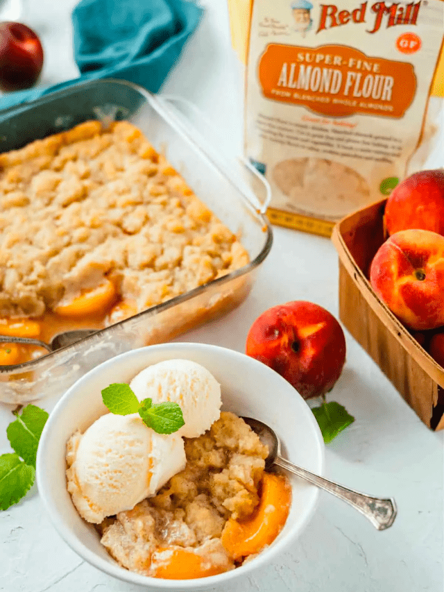 Sugarfree Keto Peach Cobbler with Almond Flour Story Dr. Davinah's Eats