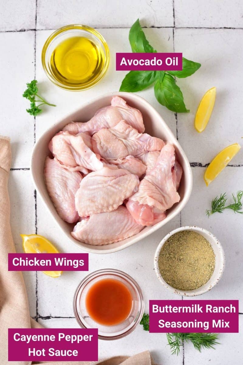 Air Fryer Ranch Chicken Wings Dr. Davinah's Eats