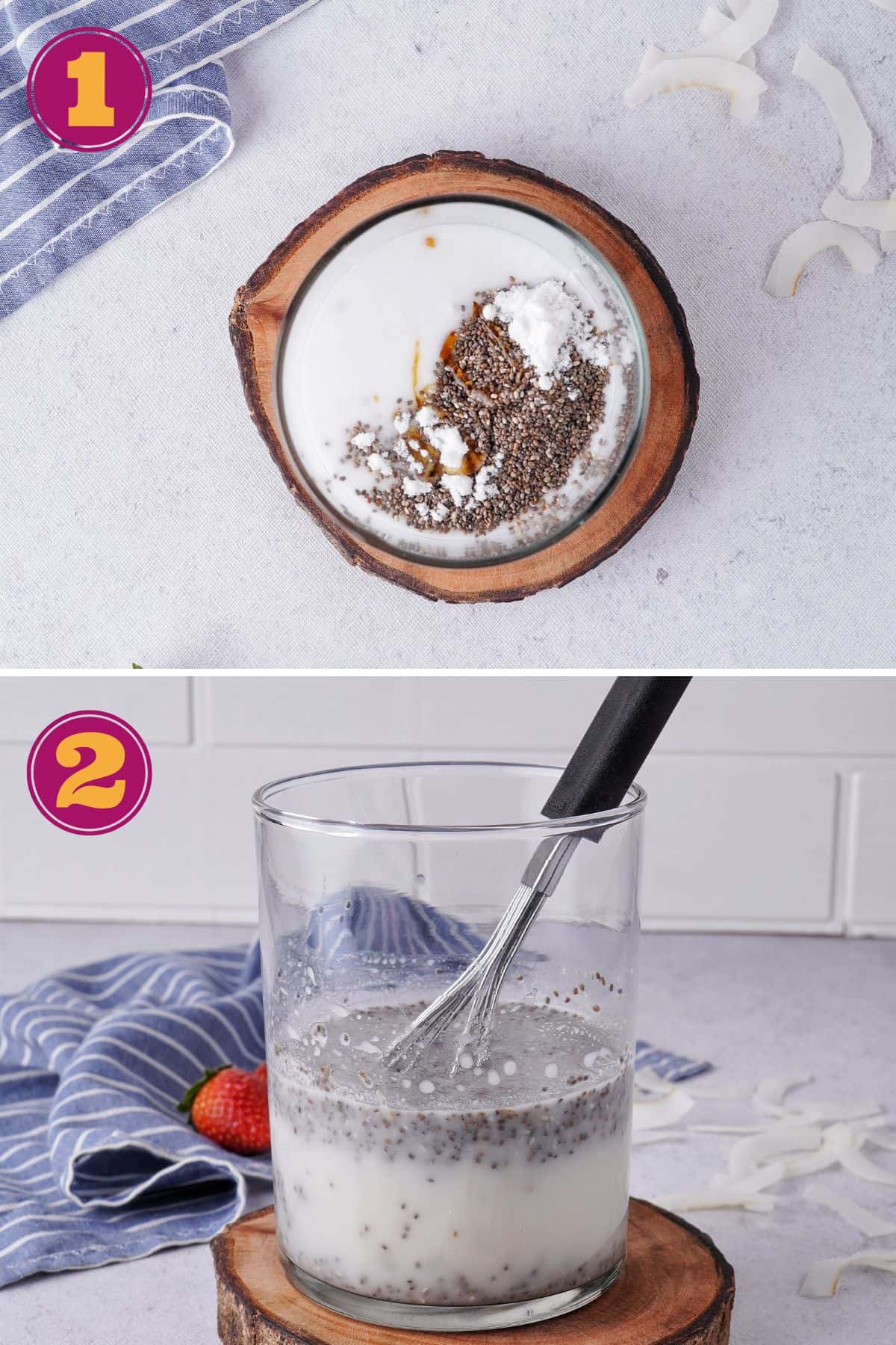 how to make Chia Seed Pudding With Coconut Milk in two steps