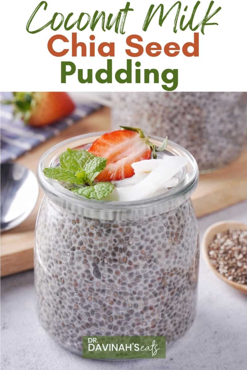 pinterest image for chia seed pudding with coconut milk